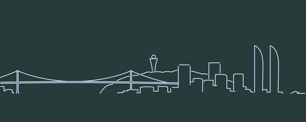 Xiamen Single Line Skyline Profile