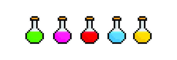 pixel health potion icon vector  element for  8 bit game mana sign 