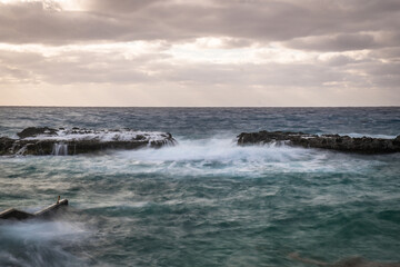 Storm over the Caribbean Sea, by North West Point public boat ramp, Grand Cayman, Cayman Islands