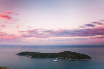 Photo of Lokrum Island at sunrise, Dubrovnik, Dalmatian Coast, Croatia