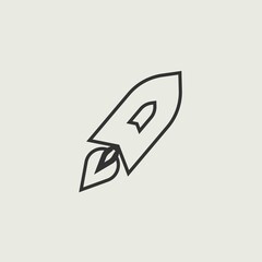 rocket vector icon illustration sign