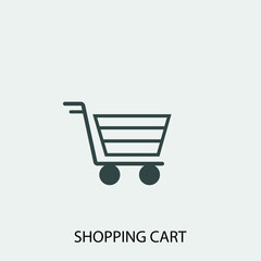 shopping cart vector  icon illustration sign