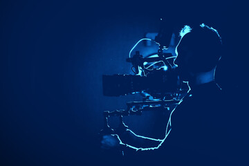 Motion Picture Digital Camera Operator Taking Shot