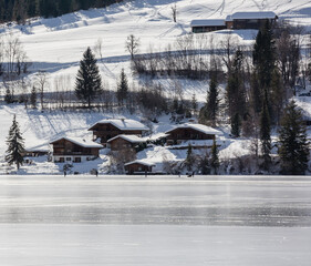 frozen White lake in the Austrian alps