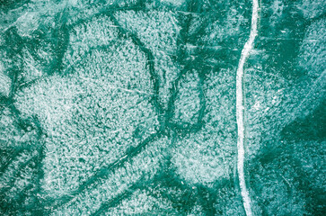 ice texture on a frozen lake