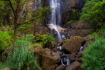 Haputale, Bambarakanda Falls, Sri Lanka Hill Country, Nuwara Eliya District, Central Highlands, Asia