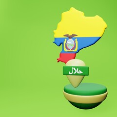 3d rendering of halal locations and tours in Ecuador for Eid Al Adha and Eid