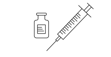 Medical Vaccine icon. Medical Syringe symbol template for graphic and web design collection logo vector illustration