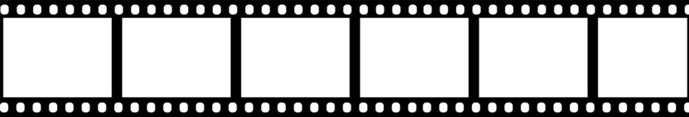 Film . Blank film. Retro frame. Black and white reel. Film strip vector realistic illustration isolated on white background. Film roll template