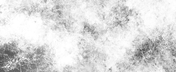Light gray and white gritty grunge background dusty old concrete stone wall texture with damaged cracks pattern and distressed surface in abstract black and white industrial style banner backdrop