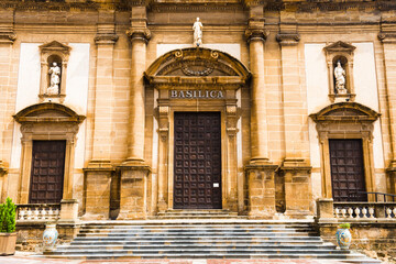 Obraz premium Sciacca, 'Mother Church' (Basilica of the Madonna of Succour), Agrigento Province, Sicily, Italy, Europe