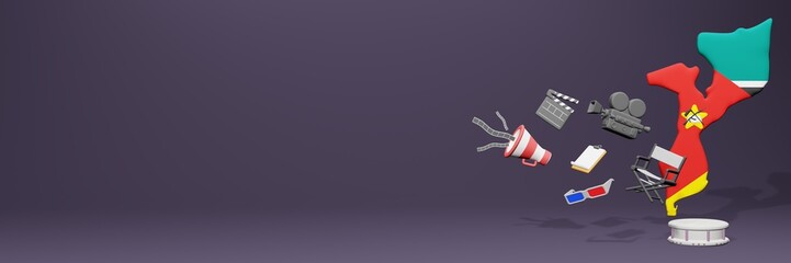 3d rendering of cinema in Mozambique for social media and website covers