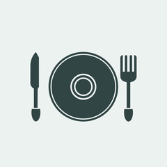 knife and folk vector icon illustration sign 