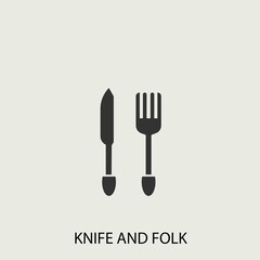 knife and folk vector icon illustration sign 