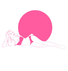 mujer  acostada en bikini