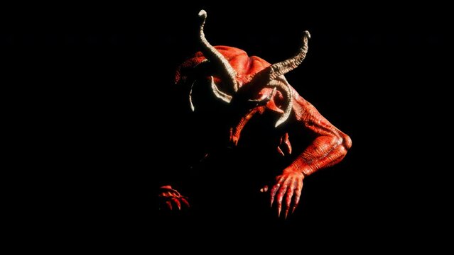 Goat Demon Baphomet VJ Loop - behold to the symbol of hell! Hold your soul or die in fear with this scary and mystical video featuring horned demon. This creature is a mix of goat and human. 
