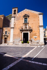 Fototapeta na wymiar Taormina, Santa Caterina Church in Piazza Vittorio Emanuele, Sicily, Italy, Europe