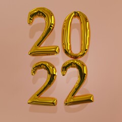 2022 gold foil balloons with 2023 in shadow
