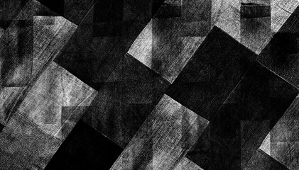 Black and white fabric texture with abstract geometric pattern for background.