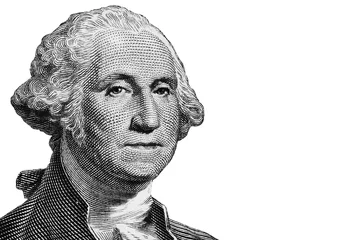 Foto op Canvas George Washington cut on 1dollar banknote isolated on white background for design purpose  © Vieriu