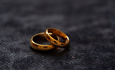 wedding rings on the table