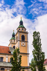 Fototapeta na wymiar Cathedral of St Nicholas, Ljubljana, Slovenia, Europe