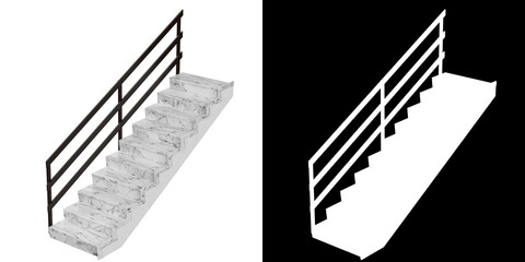 3D rendering illustration of stairs