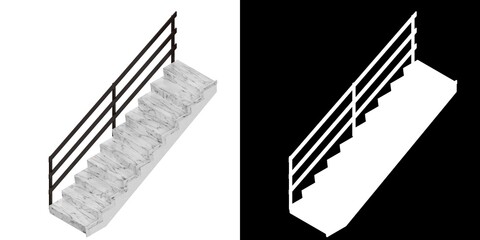 Naklejka premium 3D rendering illustration of stairs