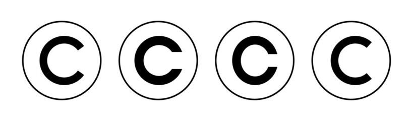 Copyright icons set. copyright sign and symbol