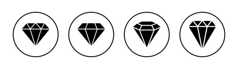 Diamond icons set. diamond gems sign and symbol