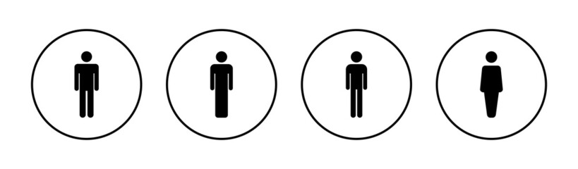 Man icons set. male sign and symbol. human symbol