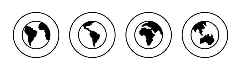 World map set. Worldmap sign and symbol. Globe icon