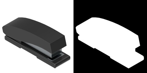 3D rendering illustration of a stapler