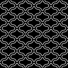 Seamless pattern with paseo ornament. Oriental traditional ornamentation with repeated rounded shapes. Window tracery wallpaper. Grid motif. Digital paper, textile print, web design. Vector art image.