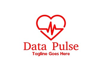 Pulse Love Logo Template Design Vector, Emblem, Design Concept, Creative Symbol, Icon