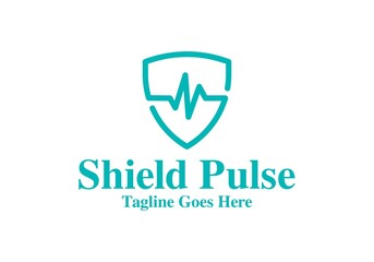 Pulse Shield Logo Template Design Vector, Emblem, Design Concept, Creative Symbol, Icon