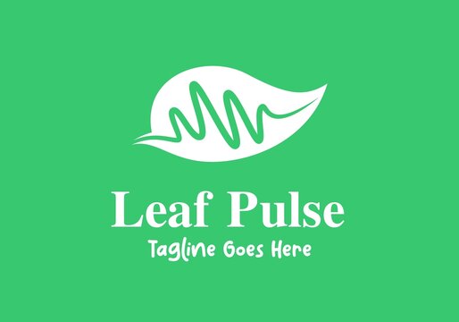 Pulse Leaf Logo Template Design Vector, Emblem, Design Concept, Creative Symbol, Icon