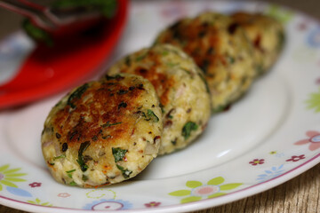 healthy indian cutlet served in plate
