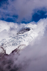 Cotopaxi Volcano summit and glacier, Cotopaxi National Park, Avenue of Volcanoes, Ecuador, South America