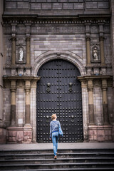 Fototapeta na wymiar Basilica Cathedral of Lima, Plaza de Armas (Plaza Mayor), Lima, Lima Province, Peru, South America