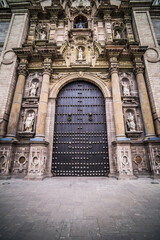 Large church doors, Lima, Lima Province, Peru, South America