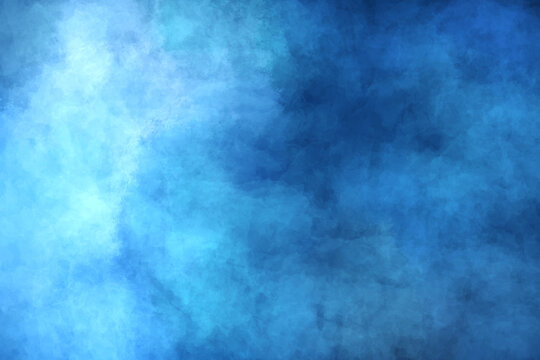 Blue and white background abstract dramatic cloudy watercolor painted texture