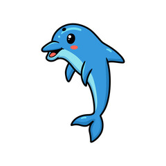 Cute little dolphin cartoon posing