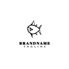 animal fish cartoon logo template icon design black isolated vector illustration