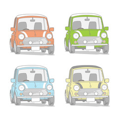 クラシックカーのベクター素材セット