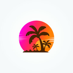 Fototapeta premium palm tree logo. palm tree icon. Palm tree summer logo template