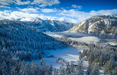 Mountains Winter Drone