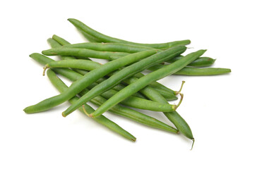 Green beans isolated on a white background