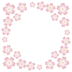 キレイな桜のフレームのイラスト素材　①
