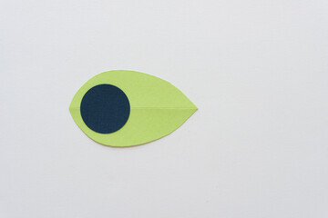 paper circle on a paper leaf